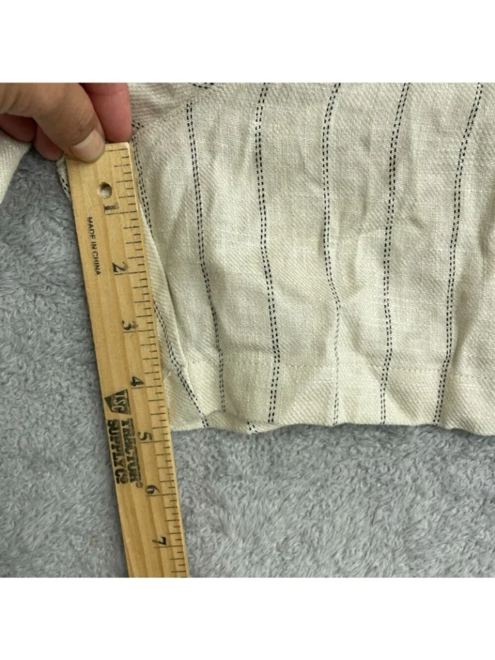 NWOT Blanknyc Women's S Linen-Blend Striped Beige Shorts Elastic Waist B0666